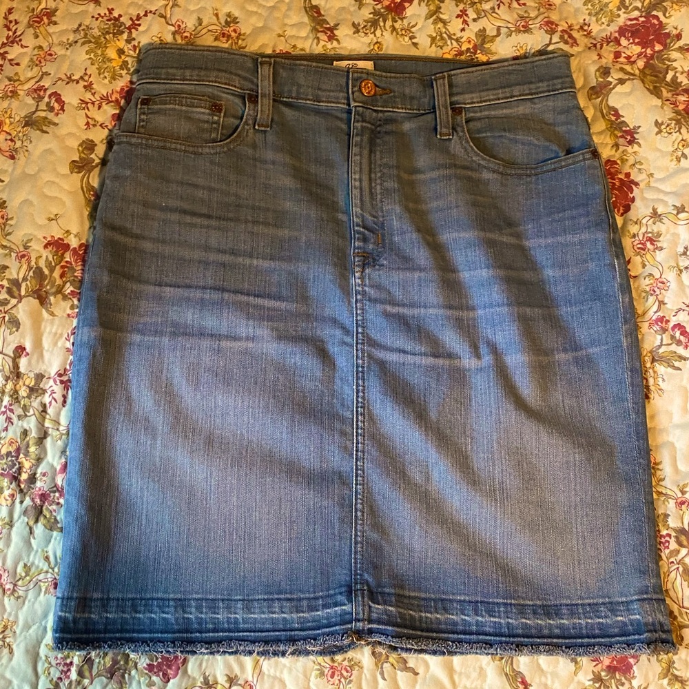 J.Crew stretch denim pencil skirt; size 31; NWOT